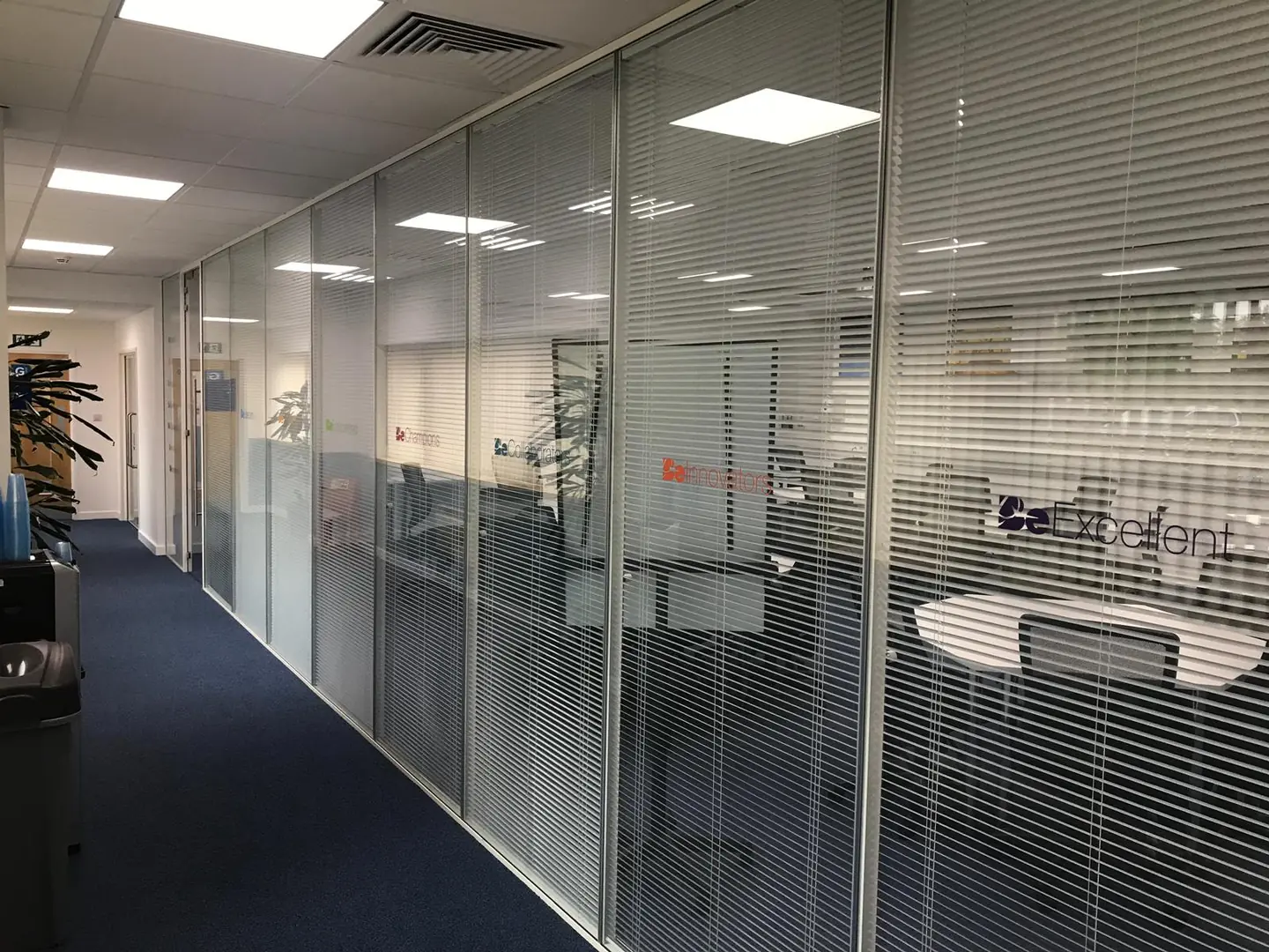Double Glazed Partition with Integral Blinds forming New Meeting Rooms, Sussex
