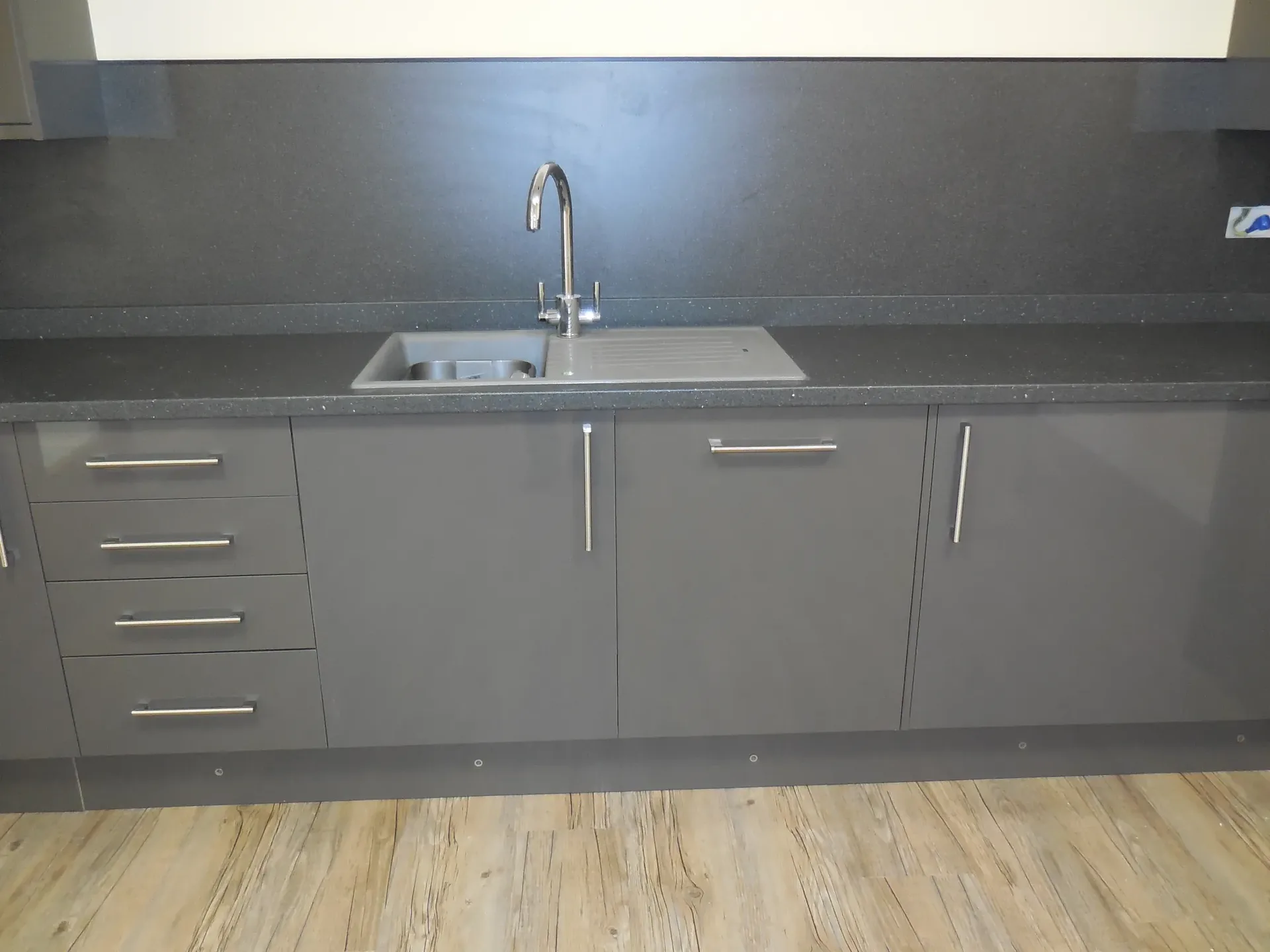 Close-up of the Composite House sink and worktop